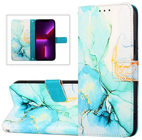 FTRONGRT Hülle für Oppo A1x, Eingebauter Ständer, Sturzsicher, All-Inclusive-Schutz, Geeignet für Oppo A1x Falthandy Lederschutzhülle.Grün