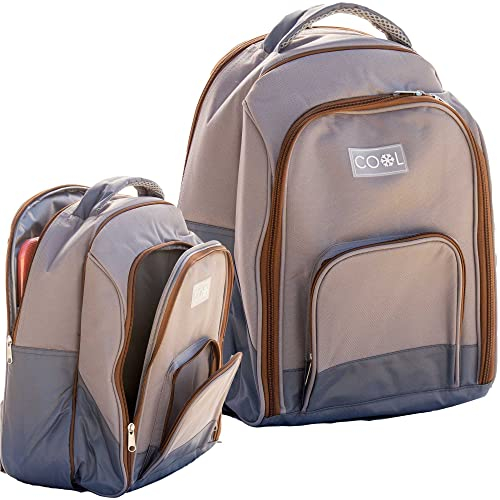 Kühlrucksack, Thermo Rucksack Einkaufskorb, Kühltasche, Isoliertasche, Tragbare Picknicktasche für Unterwegs Strand BBQ, Camping, Picknick, für den Außenbereich 12 L (Grau)