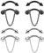 Longbeauty 16G Edelstahl Augenbrauen Piercing CZ Gebogen Bananen Barbells Bauchnabelpiercing Tragus Daith Helix Knorpel Punk Stil mit Ketten, 8 Stk