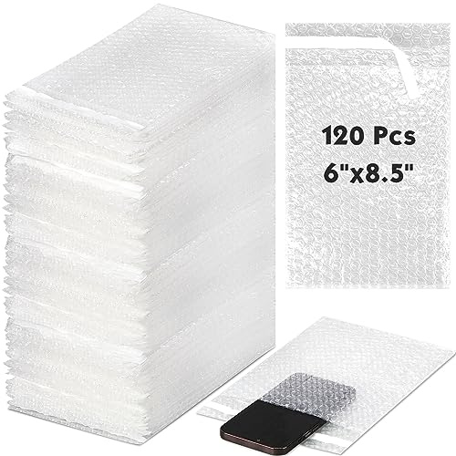 PerKoop 120 Stück transparente Luftpolstertaschen, Luftpolstertaschen, selbstdichtende Luftpolstertaschen, doppelwandig, verdickend, stoßfest, Verpackungsbeutel für Verpackung, Versand, Umzug und