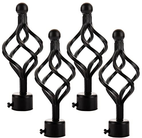 ECESLENT 4 Pcs Gardinenstange Endstücke Deko, dekorative Gardinenstangen-Endstücke, passend für Gardinenstangen-Ersatz-Endstücke mit 0,98 oder 1,1 Zoll (25–28 mm) Durchmesser