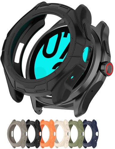 AWADUO Coque de protection en TPU souple et durable pour montre connectée Ticwatch Pro 5 (Noir)