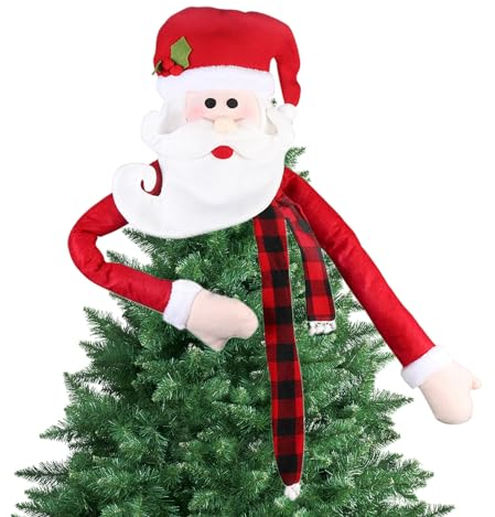 Weihnachtsbaumspitze, Lustiger Weihnachtsmann für Weihnachtsbäume, Dekorative Baumspitzen, Weihnachtsdekorationen, Heimdekoration für Weihnachtsfeiern, Feiertagsdekorationen Pekmar