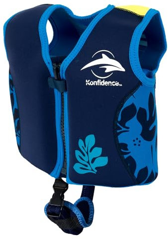 Konfidence Schwimmweste – Premium Schwimmjacke mit abnehmbarem Sicherheitsgurt für Kinder | Einstellbarer Auftrieb | CE-konform | Von Schwimmschulen empfohlen (Maui, Small)