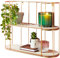 YORKSHIRE HOMEWARE 2 Tier Storage Shelves | Floating Wall Shelf with Metal Frame | Wooden Display Shelving Unit | Hanging Wall Decoration for Bedroom, Living Room, Office, Hallway Kitchen