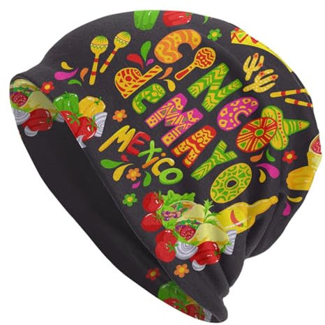 Cinco De Mayo Beanie-Mütze, Chemo-Strickmütze, Totenkopf-Mütze, Krebs-Kopf