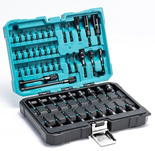 LIBRATON 54 Destornilladores de Tuerca Magnéticos, Brocas de Impacto de 1/4, Métrico y SAE para Taladro, Adaptadores de Vaso, Extensión de Liberación Rápida, Destornilladores de Tuerca de Ala, Caja