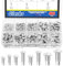 Glarks 400pcs ensemble de tige moletée de rivets solides, m2 m2.5 m3 M4 ensemble de série de rivets solides en aluminium à tête semi - ronde avec boîte de rangement Home Outdoor hardware tools