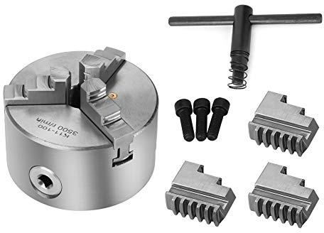 4-Zoll-3-Backen-selbstzentrierendes Metall-Drehfutter, Hochwertiges Spannfutter für Drehmaschinenzubehör mit 3 Backen, Manuelles Spannfutter für Drehmaschine