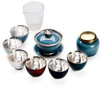 sjdoPulse Teapot Ceramic Plated Tea Set Bowl Teacup Household Simple Teapot Style Black Tea Teaware Kettle Fair Mug