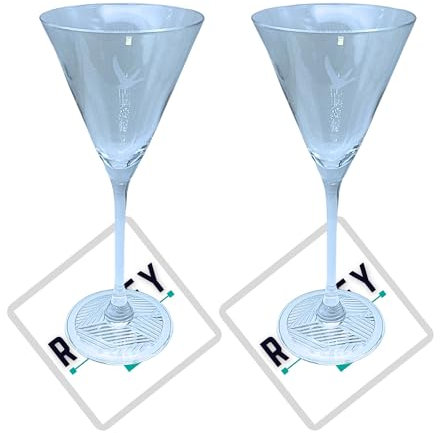 Roxley Grey Goose Wodka Martini Cocktail Flöte X2 Glasgläser Spirituosen Man Cave