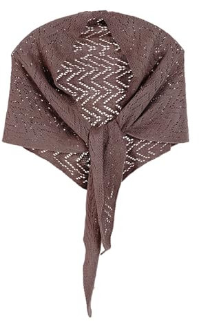 Nhgkju Stola Dreieck Gehäkelt Hohler Schal Warmer Einfarbiger Dreiecksschal Vielseitige Dekoration Mantelschlitzschal (160 x 50 cm) (Mokka)