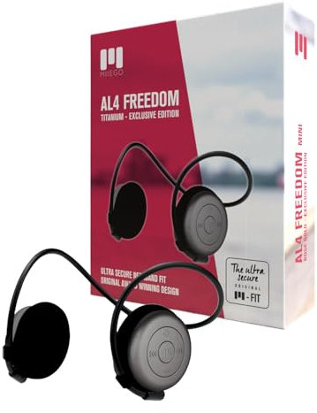 MIIEGO AL4 Freedom Bluetooth Kopfhörer - Kabellos & Wasserfest - Ultrasichere Passform - Kristallklarer Sound & Lange Akkulaufzeit – Titanium