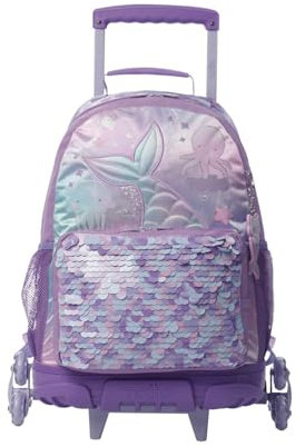 TOTTO - Mochila Escolar con Ruedas, Modelo Sireny L, Mochila Grande, Capacidad 31 L, 2 Compartimentos, 2 Bolsillos Botella, Protección en la Base, Sistema 3 Ruedas, Correas Ajustables, Color Rosa