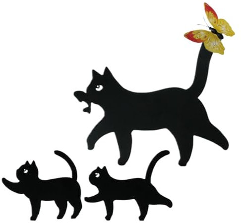 demaxiyad Cat Home Decor, Metall Yard Decor,Katzen im Freien Statue Tiergarten Ornamente | Innovative Metall Yard Decor Rasenschmuck für Innenhöfe Hinterhöfe Wege