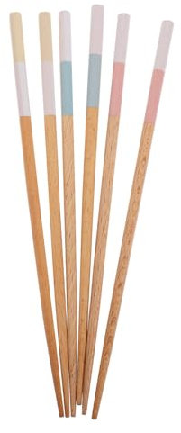 Garneck 3 Pares De Palillos Japoneses Impresos Palillos Asiáticos Palillos Únicos Palillos Geniales Palillos De Madera Palillos Largos Para Cocinar Palillos Japoneses Palillos De