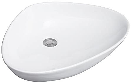 JKJZSALJ Lavabo De Cerámica, Lavabo De Porcelana Blanca para Encimera De Baño, Lavabo De Cerámica para Mueble De Baño, 540 X 370 X 130 Mm.