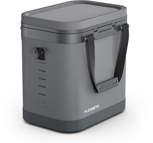 Dometic Recon Softside ZL Large - Kühltasche Groß 21L - Kühlbox - Grau | 25mm FrostCore Isolierung - Reißverschlussfreier Deckel - 840D Nylon - TPU Innenfutter - Schultergurt