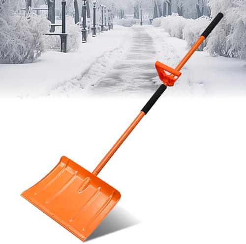 Große Schneeschaufel, 67 Zoll Schneeschaufel für Auffahrt mit robustem ergonomischem arbeitssparendem unterstütztem Griff, Entfernen von Schnee und Eis für Outdoor, Auto, Hof, Notfall
