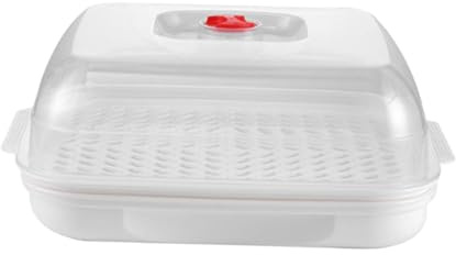 SiaBiced Vaporera de Microondas para El Hogar, Práctica Cocina para Verduras, Carnes Y Preparación de Alimentos.