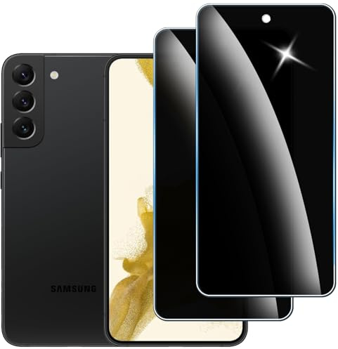 2pcs Verre Trempé Anti-Espion pour Samsung Galaxy S22 Plus, Protection Privacy Écran, 9H Durée, Anti-Rayures, Anti-Empreintes Digitales, Installation Sans Bulles