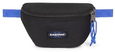 EASTPAK Springer Gürteltasche — kompakte Hüfttasche mit sicheren Reißverschlussfächern und verstellbarem Gürtel, 2 L Fassungsvermögen, 16.5 x 23 x 8.5 cm — Kontrast Schwarz Blau