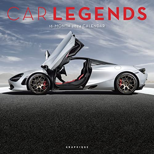 Graphique 2024 Car Legends Wandkalender | 30,5 x 30,5 cm | dickes Papier | Home & Office Organizer | großes monatliches Raster | 3 Sprachen & markierte Feiertage | 4 Monate Vorschau Seite für 2025