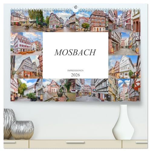Mosbach Impressionen (hochwertiger Premium Wandkalender 2026 DIN A2 quer), Kunstdruck in Hochglanz: Impressionen und Eindrücke der wunderschönen Fachwerkstadt Mosbach (CALVENDO Orte)
