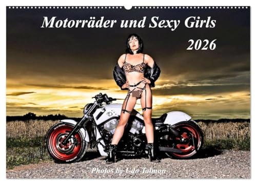 Motorräder und Sexy Girls (Wandkalender 2026 DIN A2 quer), CALVENDO Monatskalender: Stilvoll gestaltete Bilder mit schweren Maschinen und heißen Girls (CALVENDO Erotik)
