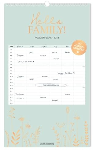 Familienplaner XXL 2023 Hello Family!: Familienplaner