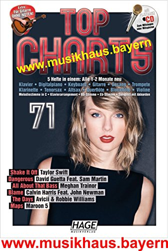 Top Charts 71 mit CD: Die 6 besten und aktuellsten Hits aus den Charts in einem Heft!