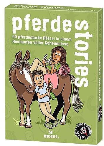 moses. Black Stories Junior - Pferde Stories, Das Rätsel Kartenspiel für Kinder ab 8 Jahren, 50 pferdestarke Rätsel in einem Heuhaufen voller Geheimnisse