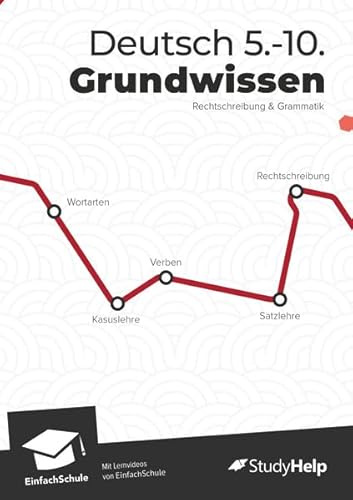 Deutsch Grundwissen Klasse 5 bis 10 in Rechtschreibung & Grammatik – Übungsbuch, Lernheft, Aufgaben mit Lösungen – für Realschule & Gymnasium: inkl. Lernvideos und Aufgaben