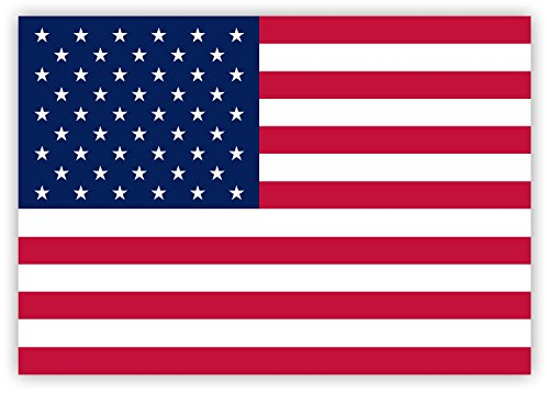 HouseholdBasics 10 x Aufkleber USA-Flagge/Amerika-Fahne, 7,4 x 5,2 cm für innen und außen