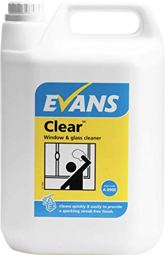 Evans Clear Window Glass and Stainless Steel Cleaner Refill, 5 litres, Pack of 2