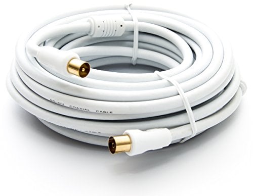 Premium X 12,5m Antennenkabel TV Anschlusskabel HDTV Full HD, 4K Koaxial-Kabel - Vollmetall-Stecker auf IEC-Buchse für digitales Fernsehen und Radio - DVB-T/T2, DVB-C, DVB-S/S2 - Weiß