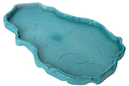 OMEM Reptile Bol de Nourriture Tortue Plateau Pataugeoire Grenouille Cornue Lézard Gecko Plateau d'alimentation pour Animaux de Compagnie (Bleu)