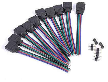 4Pin männlicher weiblicher RGB Verbindungsstück Draht Kabel 4Pin LED Strip Verbinder 10pcs LED Streifen Licht Draht Kabel Verbindungsstück Adapter für 3528 5050 SMD LED Streifen Licht