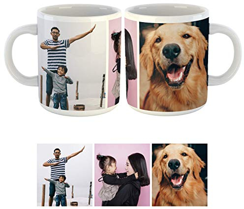 Personalised Mug with Photo (11oz) Photo Collage Personalise with a 3 Photo Collage Gift for Him, Her, Mum, Dad, Friends - Birthday, Anniversary