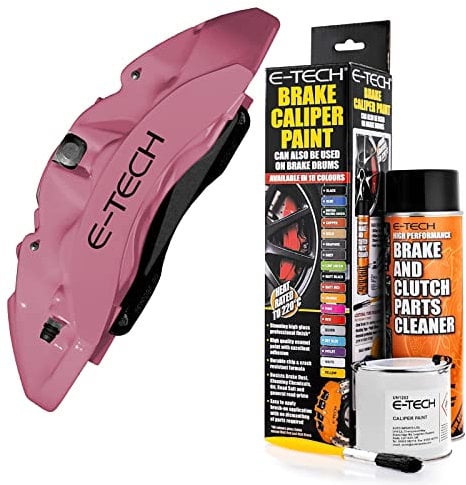 Netagon Car Brake Caliper Quick Drying High Performance Temperature Rating 220 C Paint Kit Set (Pink)