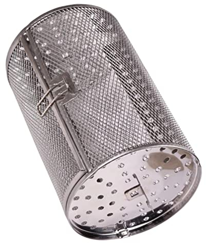 Luxshiny Stainless Steel Rotisserie Grill Roaster Drums Oven Basket Stainless Steel Rolling Grill Basket for Air Fryer Oven Air Fryer Accessories (Silver Gray)