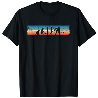 Evolution of Ice Hockey - Retro Eishockeyspieler Evolution T-Shirt