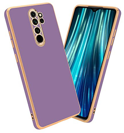 Cadorabo Estuche Compatible con Xiaomi RedMi Note 8 Pro en Glossy Púrpura - Oro - Funda Protectora Fabricada en Silicona TPU Flexible y con protección de cámara