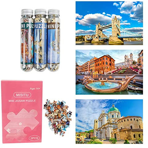 MISITU 3er-Pack mit 150-teiligen Mini-Puzzles für Erwachsene, kleine knifflige, herausfordernde Kunstfertigkeit für Erwachsene (Tower Bridge)