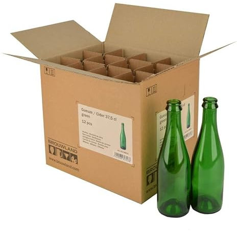 Bouteille Geuze/cidre 37,5 cl, verte 29 mm CC, boîte 12 pcs