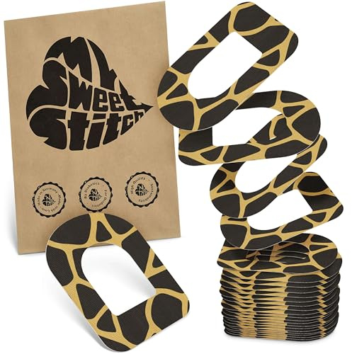 MySweetStitch 25 Ringpatches für Omnipod 5/DASH/EROS oval Savannah | Stabilisiert ablösende Ränder, Mitte bleibt frei, wasserfest und flexibel, bis zu 3 Tage Halt