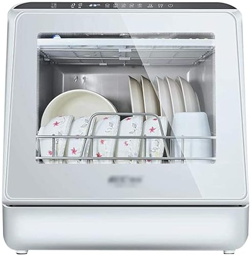 Dishwasher Table Top Dishwasher Table Top Disinfection Cabinet Without Installation Home Smart Dishwasher 5L Water Tank Dual Mode Water Inlet (Color : White, Size : 42.8 * 42.5 * 46.8cm)