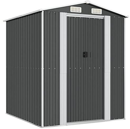 Keketa Gartenhaus Gartenhaus Aufbewahrungshaus Gartenhaus Gerätehaus Aufbewahrungsbox Gartenmöbel Anthrazit 192x191x223cm Stahl verzinkt