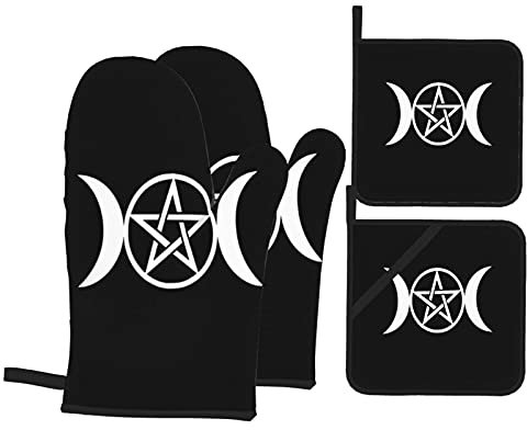 Guanti Da Forno Dea Della Tripla Luna Wicca Pentacle Professionale Guanti Da Forno Professionale Guanti Da Cucina Per Cucinare Cottura Ringraziamento