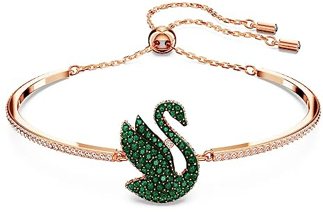 Swarovski Damen-Armband Iconic Swan grün rosévergoldet - 5650065, Roségold